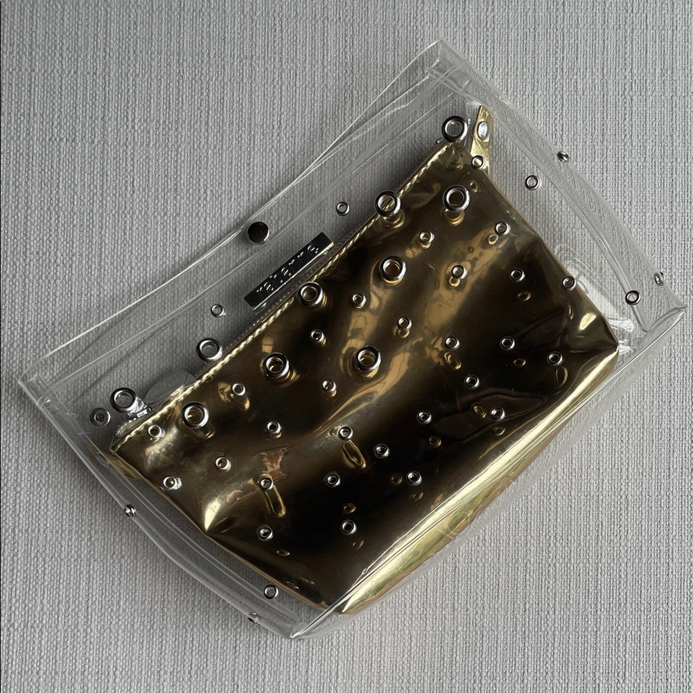 Rabanne beauty Transparent PVC beauty pouch Clutch with inner zipper pouch